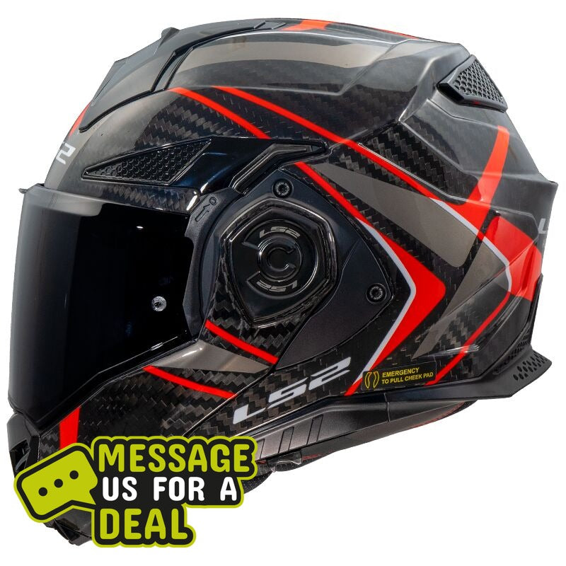 Gear Change Online LS2 FF901 ADVANT X CARBON HELMETS with Dark Visor - Rear View