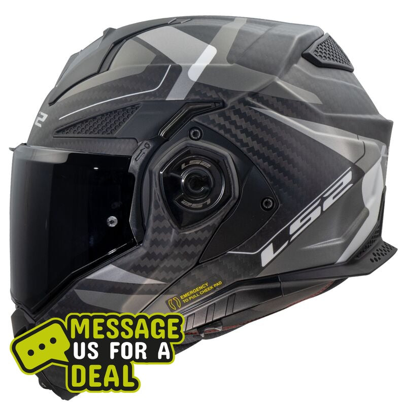 LS2 LS2 FF901 ADVANT X CARBON HORIZON SILVER GREY Matt-06  (Includes Additional Dark Visor) - Front View