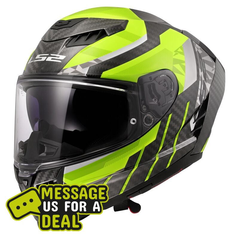 LS2 LS2 FF807 DRAGON TRAX H-V YELLOW HELMET   (Includes Additional Dark Visor) - Front View
