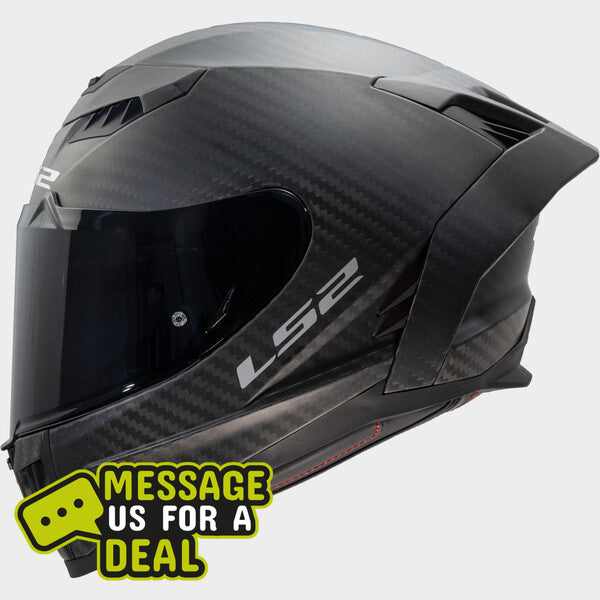 LS2 LS2 FF807 DRAGON MATT CARBON HELMETS  (Includes Additional Dark Visor) - Front View
