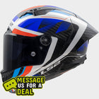 LS2 FF805 THUNDER GP AERO RAUTE BLUE RED-06 (Includes Additional Dark Visor)