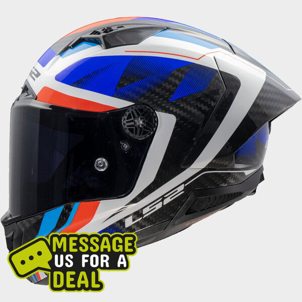LS2 LS2 FF805 THUNDER GP AERO RAUTE BLUE RED-06 (Includes Additional Dark Visor) - Front View