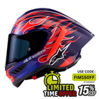 Alpinestars Supertech R10 FLYTE LIMITED EDITION ECE06/DOT/FIM Purple Red Gloss ( MARTINATOR )