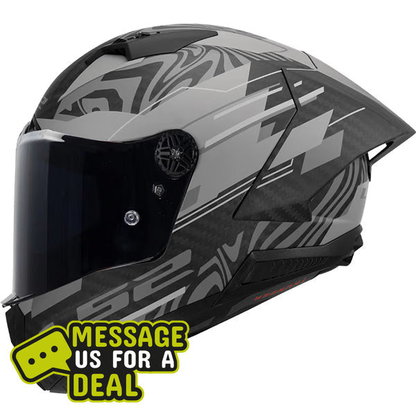 LS2 LS2 FF805 Thunder GP Aero Polar Matt Black with FREE Dark Visor & Helmet Backpack - Front View