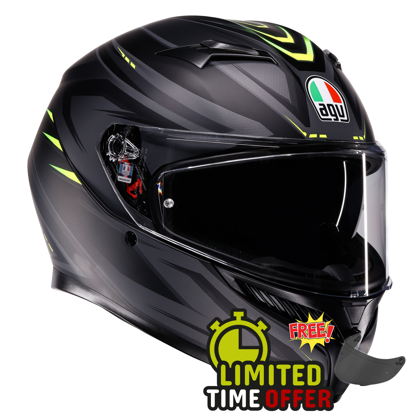AGV AGV K3 SYTH - BLACK/YELLOW - Front View