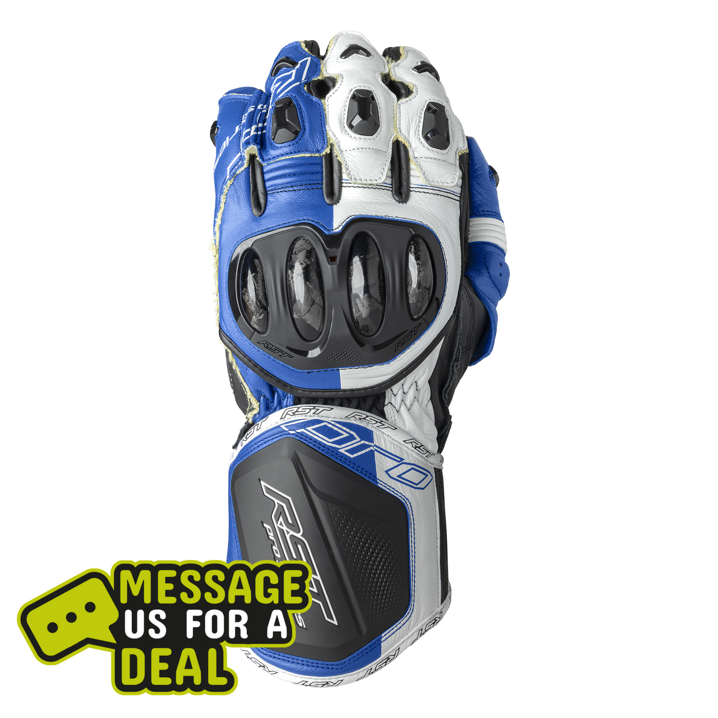 RST RST Pro Series GP D30 Gloves Black / Blue - Front View