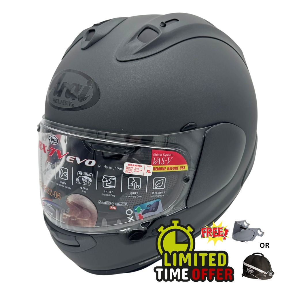 Arai Arai RX-7V Evo Solid Frost Gun Metallic - Front View