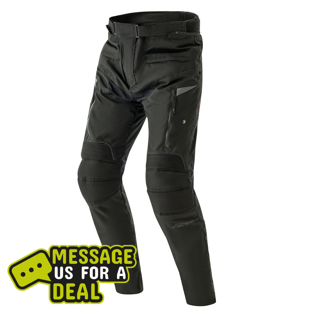 RST RST Pro Series Paragon D30 Mens Textile Pants Black / Black - Front View