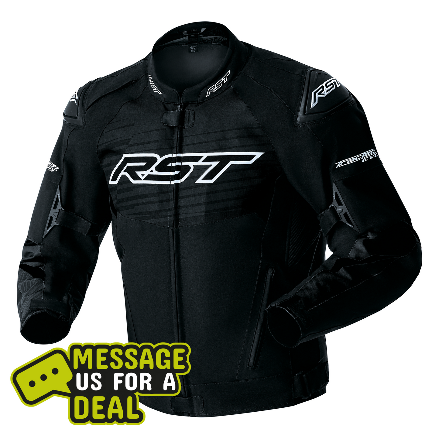 RST Tractech Evo D3O Men's Textile Jacket - Black / White