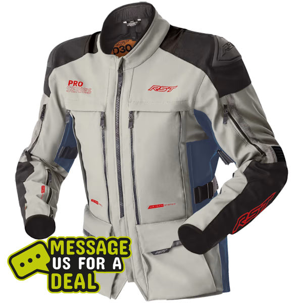 RST Pro Series Adventure D3O Textile Jacket - Silver / Navy