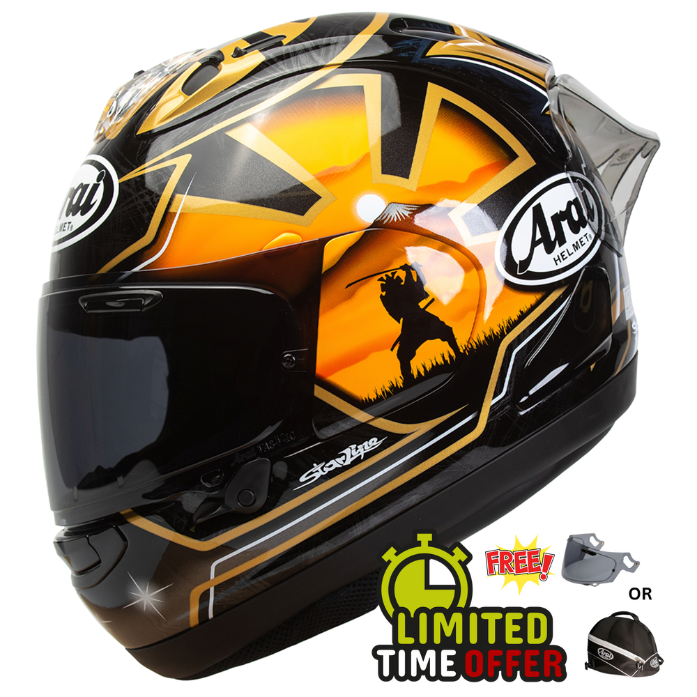 Arai Arai RX-7V Evo - Pedrosa Spirit Gold - Front View