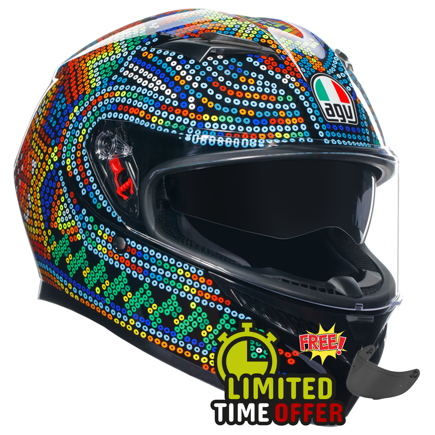 AGV AGV K3 Rossi Winter Test 2018 - Front View