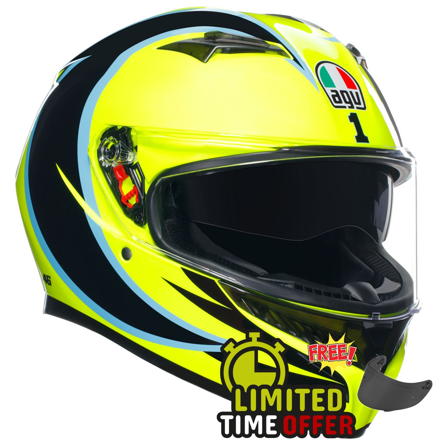 AGV AGV K3 Rossi Winter Test Phillip Island 2005 - Front View