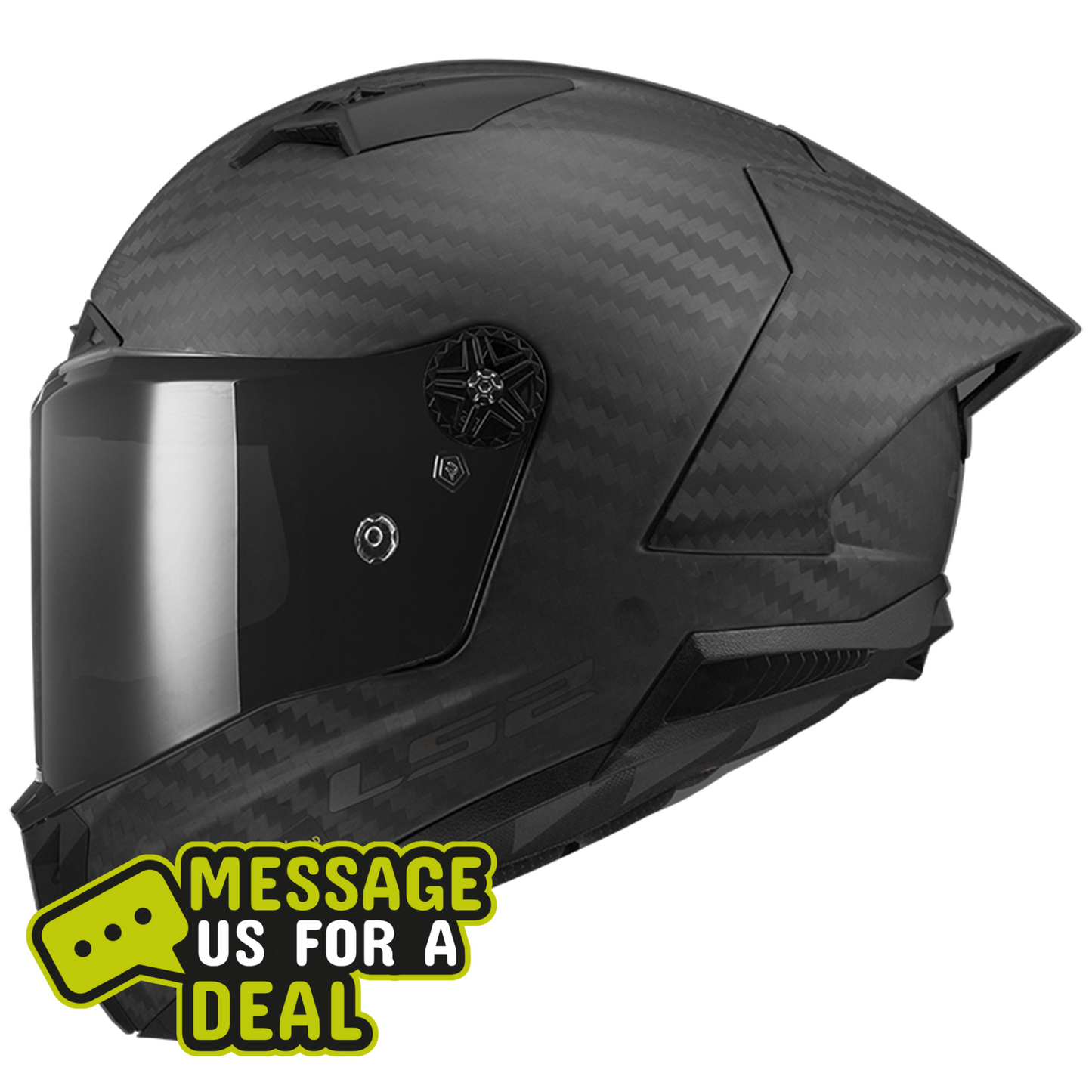 LS2 LS2 FF805 Thunder Carbon GP Pro FIM - Matt Black (Includes Additional Dark Visor) - Front View