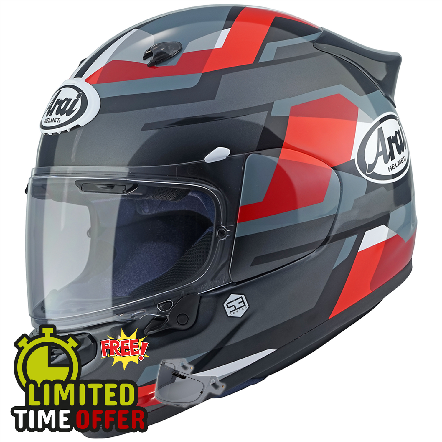 Arai Arai Quantic - Abstract Red - Front View