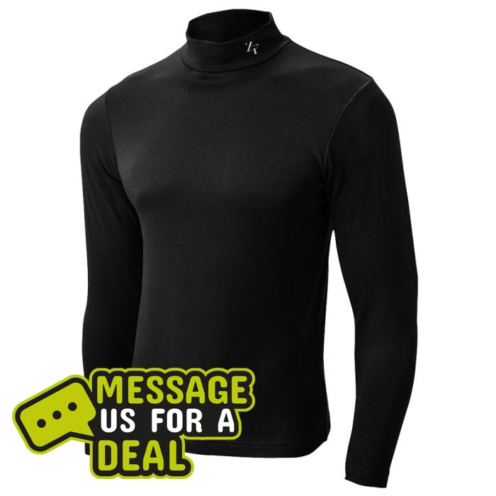 Zerofit Zero Fit Move Heat Hub Base Layer Mock Neck - Long Sleeve- Black - Front View