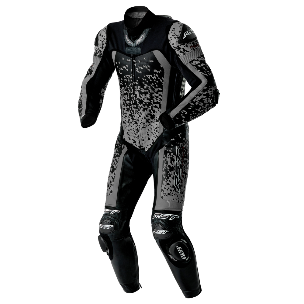 RST Pro Series D3O Airbag Leather Suit Black / Silver (Grey)