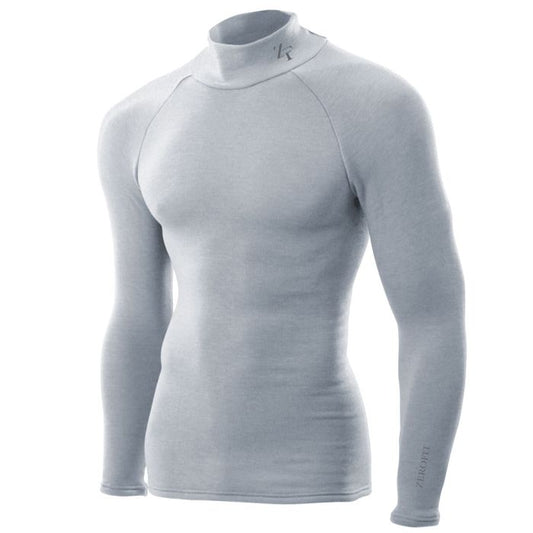 Zero Fit  Ultimate Heat Hub Base Layer Mock Neck. Long Sleeve -Grey