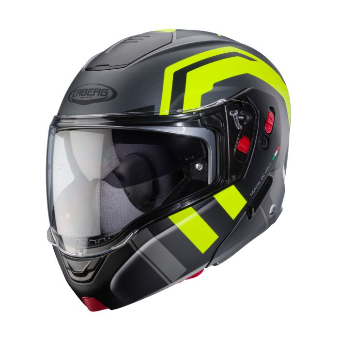 Caberg Caberg Horus X Road Matt Gun Metal/Yellow/Flou/Black Helmet S/O - Front View