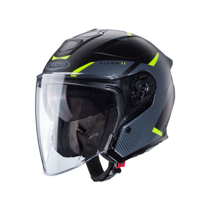 Caberg Caberg Flyon 2 Boss Matt Black/Grey/Yellow/Flou Helmet S/O - Front View