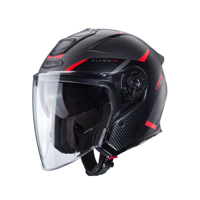 Caberg Caberg Flyon 2 Boss Matt Grey/Red/Black Helmet S/O - Front View