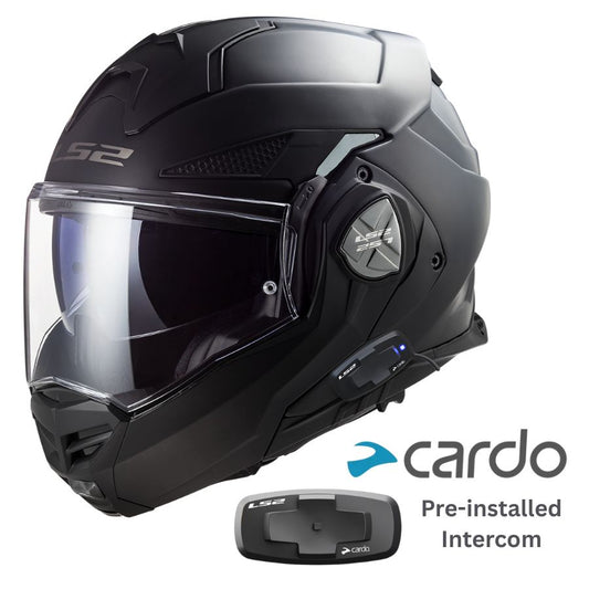 LS2 FF901 ADVANT X  MATT BLACK with Cardo intercom Pre-installed (LS2-4X-UCS) FREE Dark Visor