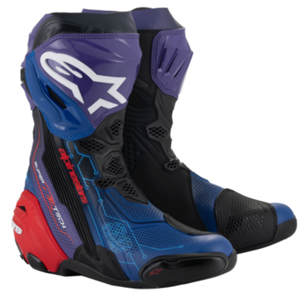 Alpinestars Supertech R Le Martinator R01 Vented Boots-Black Purple Red Blue-Limited Edition