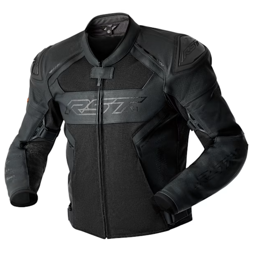 RST S1 Mesh D3O Leather Jacket - Black / Black