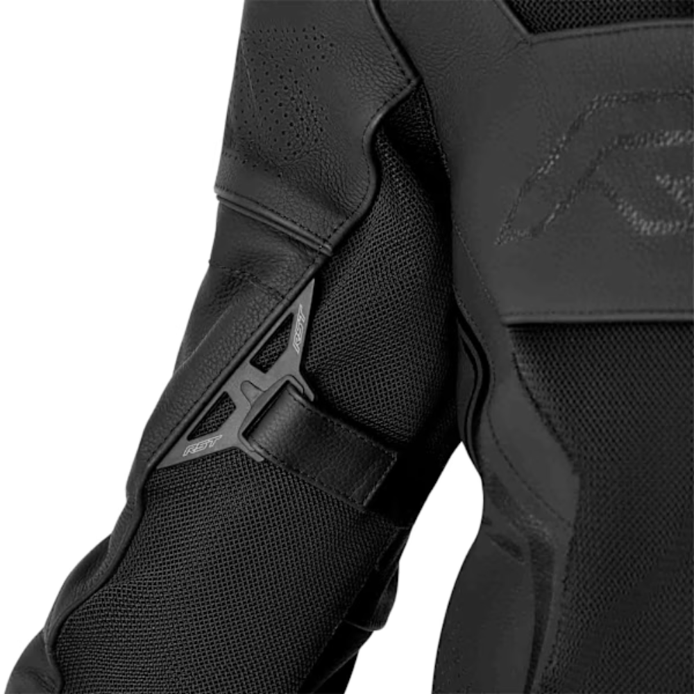 RST S1 Mesh D3O Leather Jacket - Black / Black