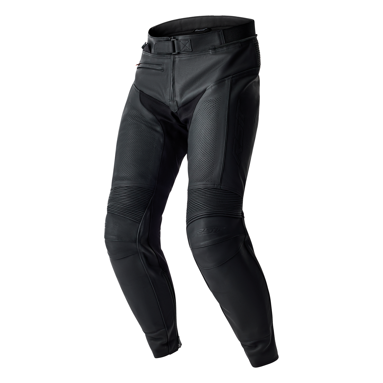 RST RST T2 D30 Leather Pants - Black/Black - Front View