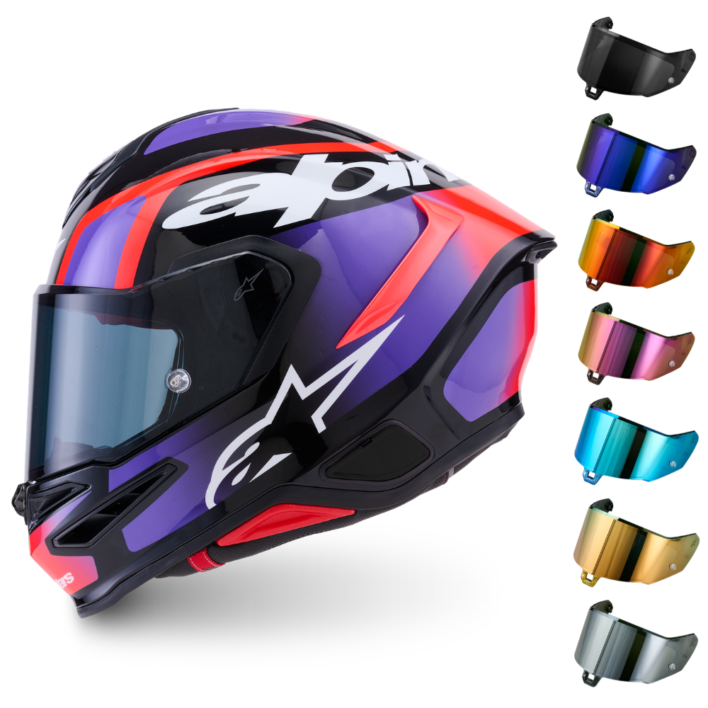 Alpinestars S-R7 Lumen Black / Purple / Red Fluo / White Glossy helmet