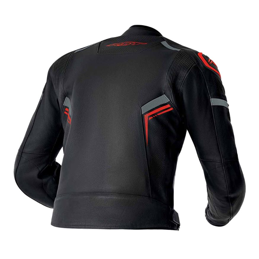 RST RST S1 D30 Men's Leather Jacket - Black / Grey / Red - Side View