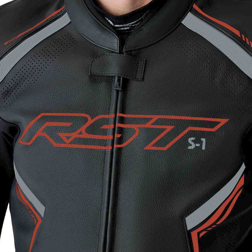 RST RST S1 D30 Men's Leather Jacket - Black / Grey / Red - View 6