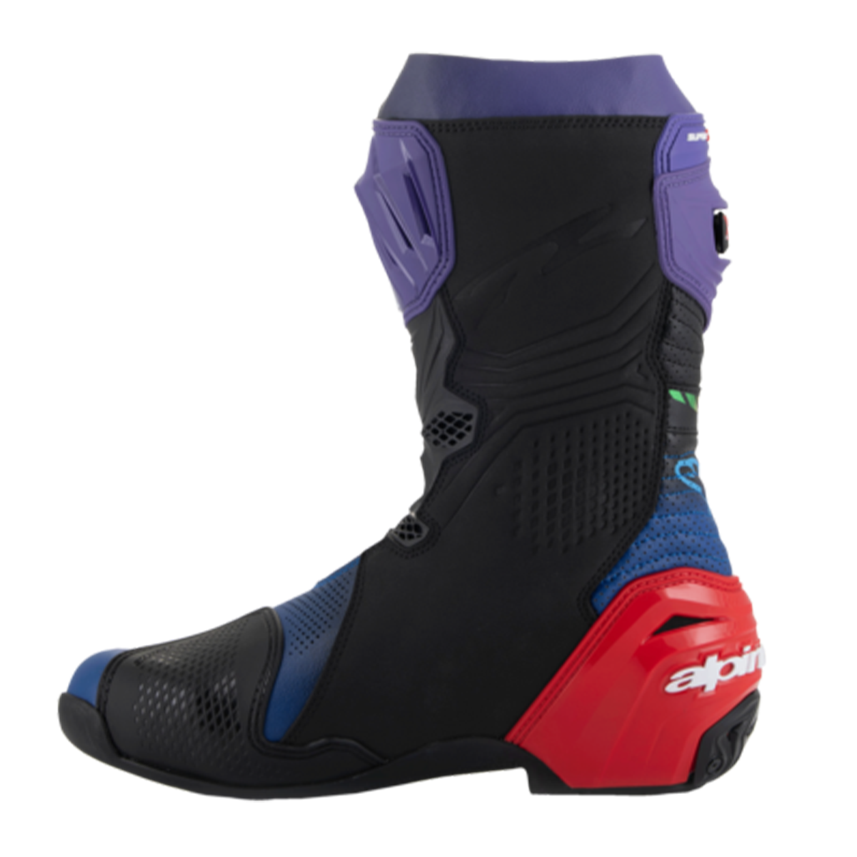 Alpinestars Supertech R Le Martinator R01 Vented Boots-Black Purple Red Blue-Limited Edition