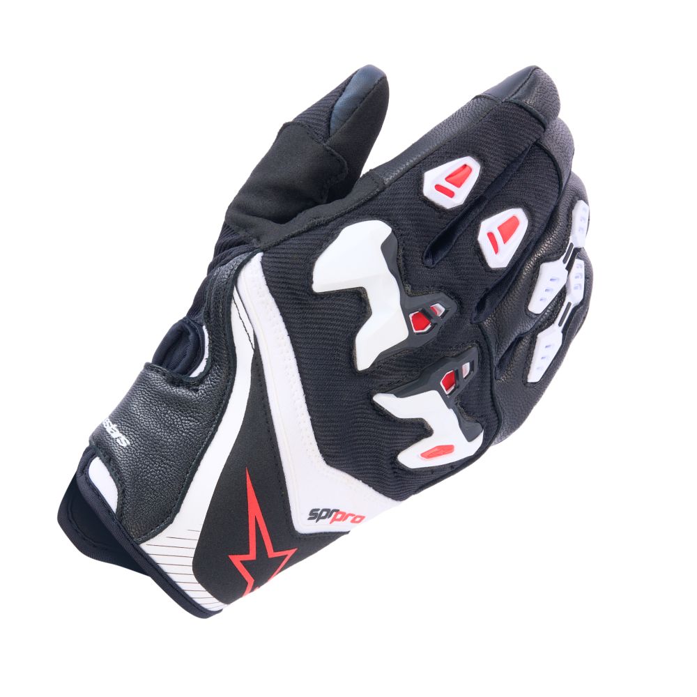 Alpinestars Alpinestars SP-R Pro Gloves Black White Bright Red - Front View