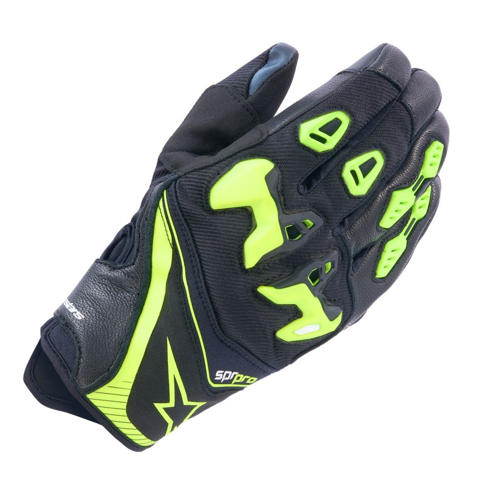 Alpinestars Alpinestars SP-R Pro Gloves Black Yellow Fluo - Front View