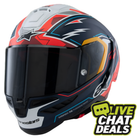 Alpinestars SUPERTECH R10 PEDRO ACOSTA-LE HELMET-BLACK RED WHITE MATT HELMET ECE06/DOT/FIM