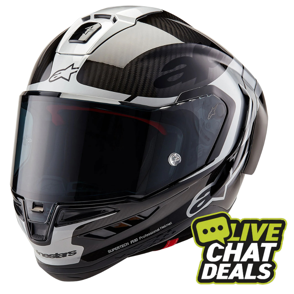 Alpinestars Supertech R10 - Element Black Carbon/Silver/Black Gloss - Includes Tinted Visor