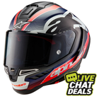 Alpinestars Supertech R10 - Team Black Carbon/Flo Red/Matt Blue - Includes Tinted Visor