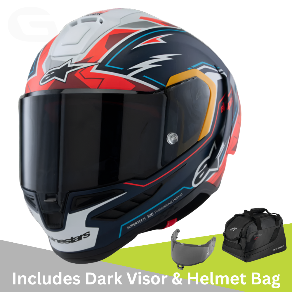 Alpinestars SUPERTECH R10 PEDRO ACOSTA-LE HELMET-BLACK RED WHITE MATT HELMET ECE06/DOT/FIM