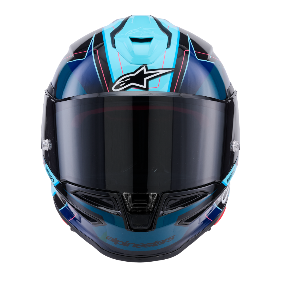Alpinestars Supertech R7 Kinetis Gloss Black / Blue / Fluo Pink / White