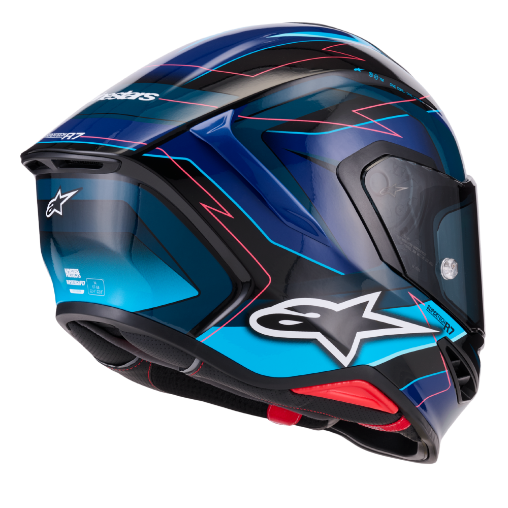 Alpinestars Supertech R7 Kinetis Gloss Black / Blue / Fluo Pink / White