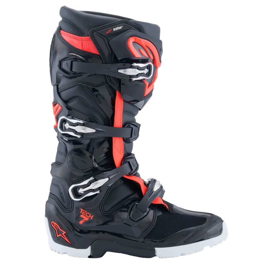 Alpinestars Alpinestars Tech 7 Enduro Drystar Boots - Black/Red Fluo/White - Front View