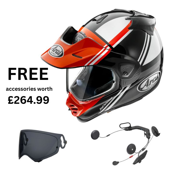 Arai Tour-X5 Cosmic - Red  - Free Dark Visor & Intercom