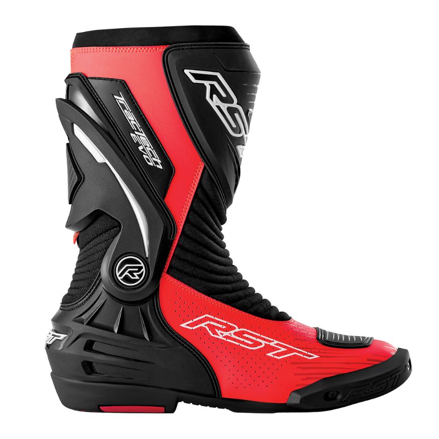 RST RST Tractech Evo D3O Boots - Black / Flo Red - Front View