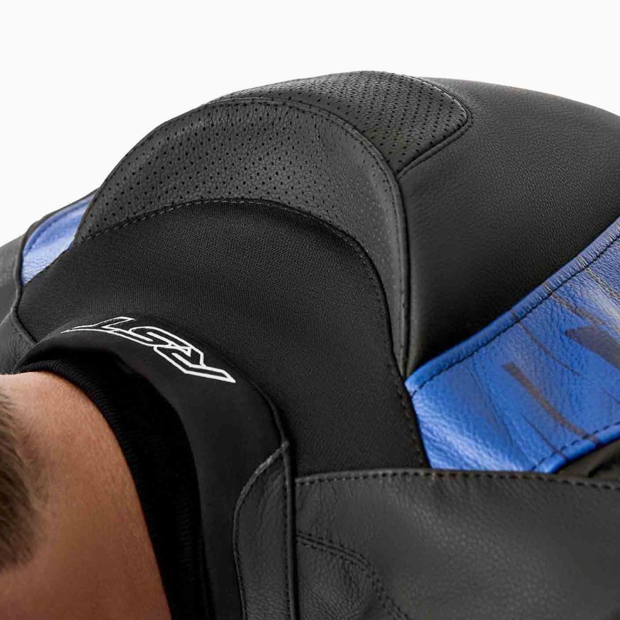 RST RST TRACTECH EVO D30 LEATHER JACKET - BLACK / BLUE - Rear View
