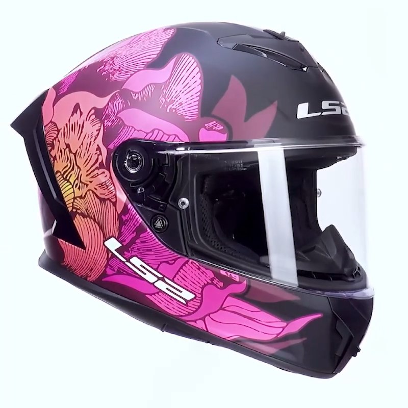 LS2 FF820 RAPID III POPPIES II BLACK PINK