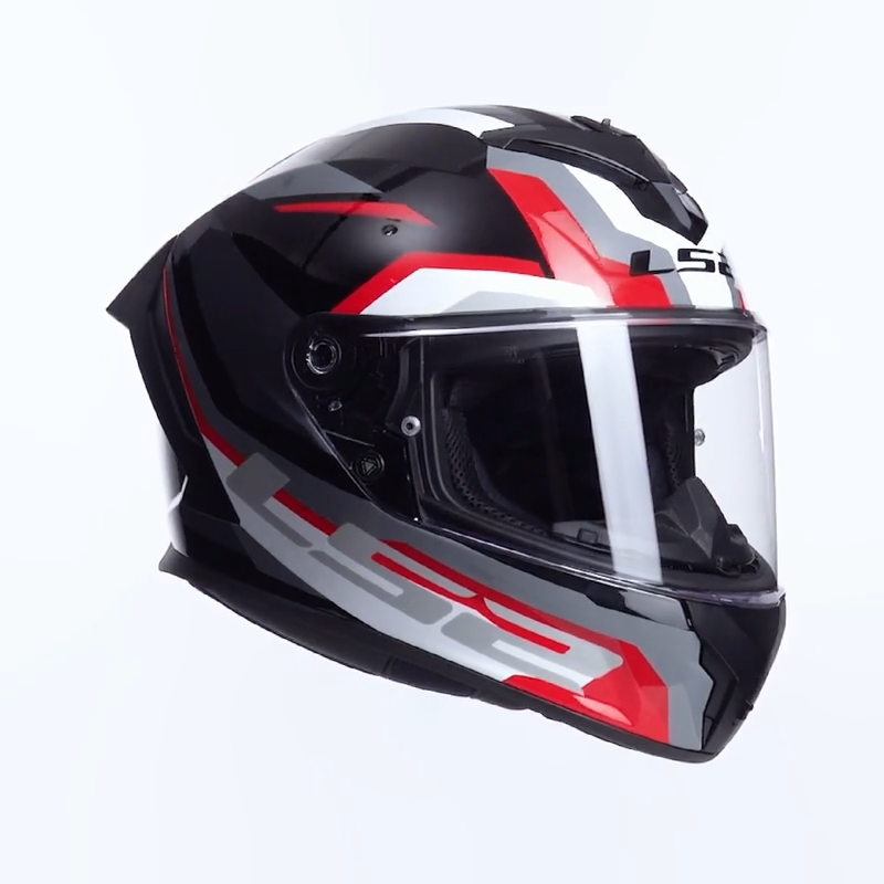 LS2 FF820 RAPID III HYPER BLACK RED