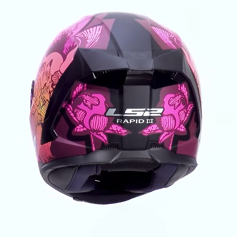 LS2 FF820 RAPID III POPPIES II BLACK PINK