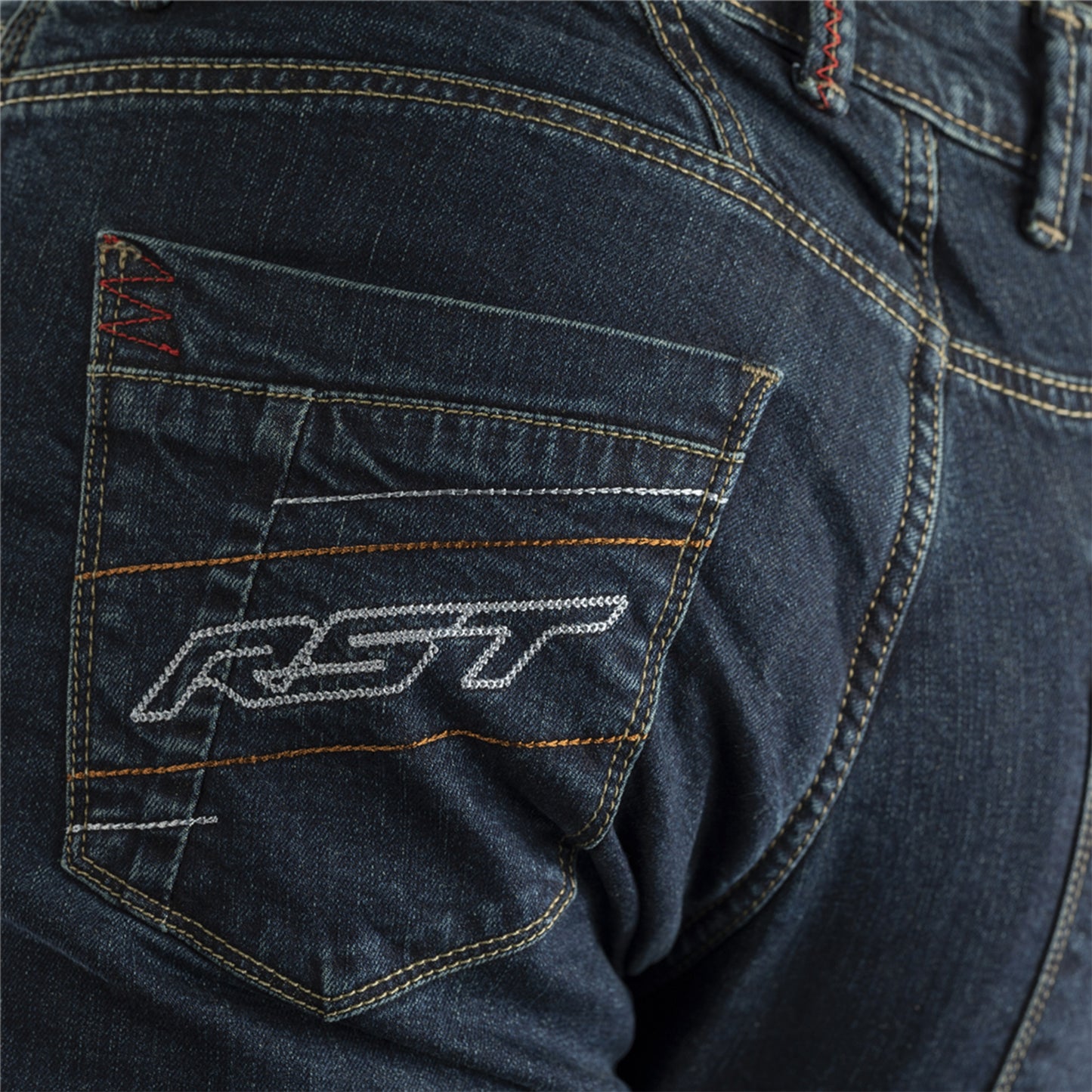 RST Reinforced Straight Leg (CE) Men's Jeans - Includes Knee Armour - Short Length - Dark Wash Blue
